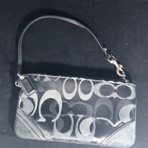 Vintage Small Coach Black Wristlet